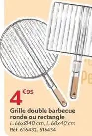 Grille double barbecue ronde ou rectangle