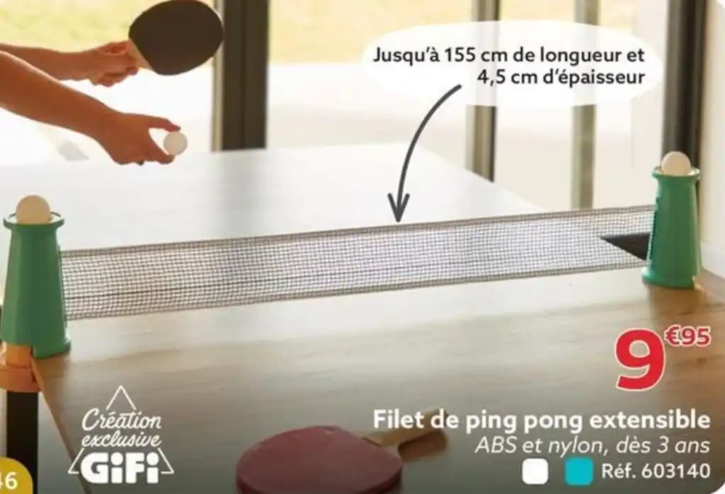 Filet de ping pong extensible