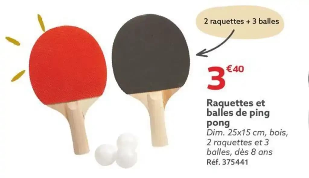 Raquettes et balles de ping pong