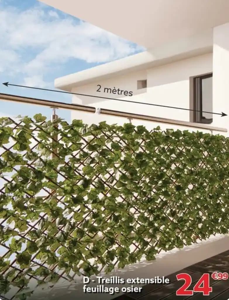 D-Treillis extensible feuillage osier