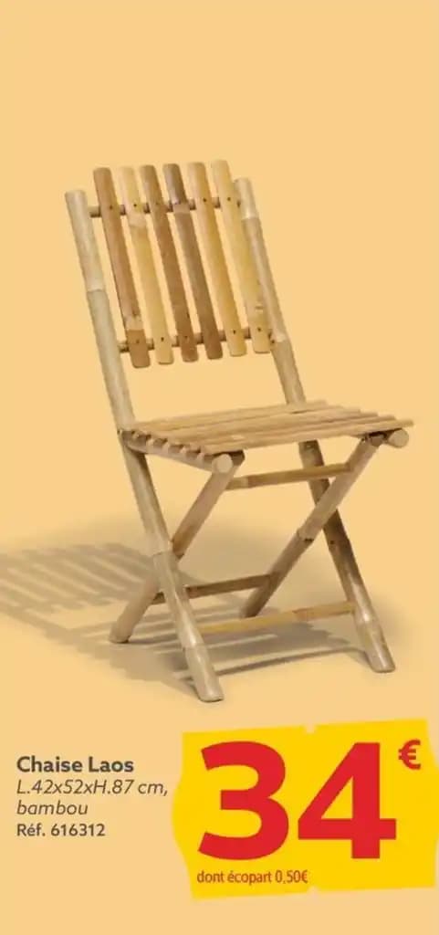 Chaise Laos L.42x52xH.87 cm, bambou