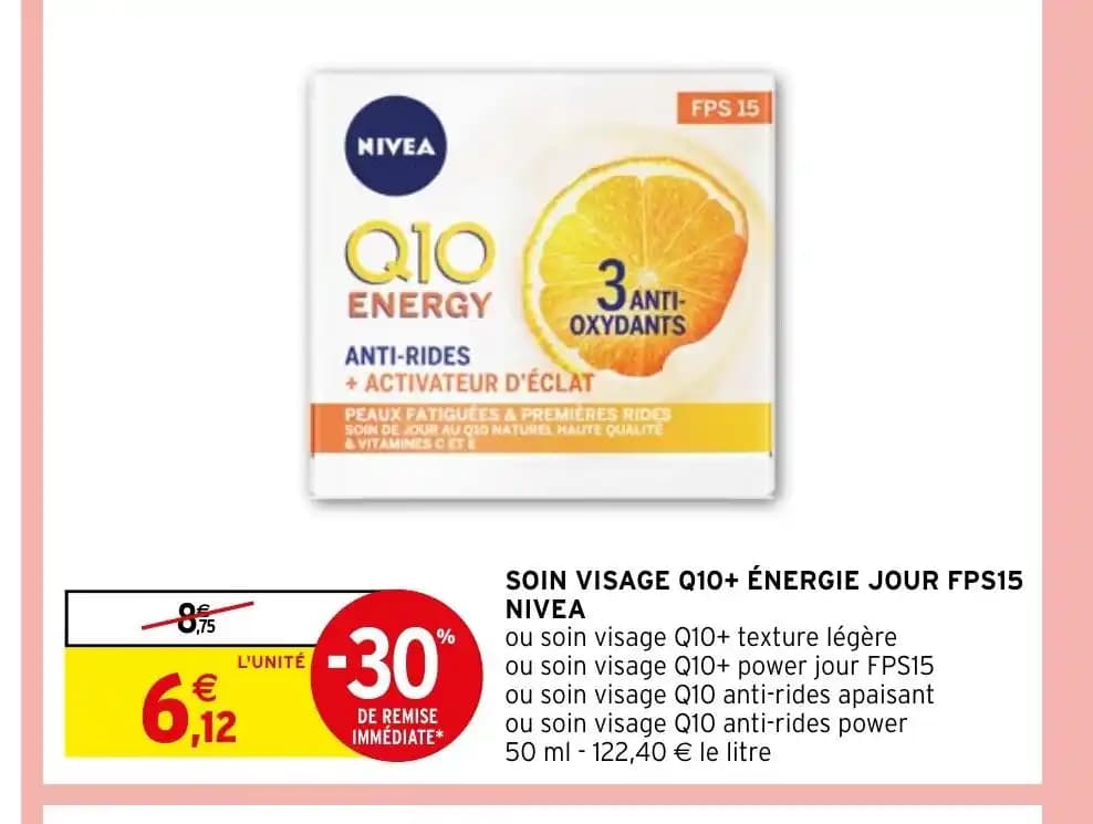 SOIN VISAGE Q10+ ÉNERGIE JOUR FPS15 NIVEA