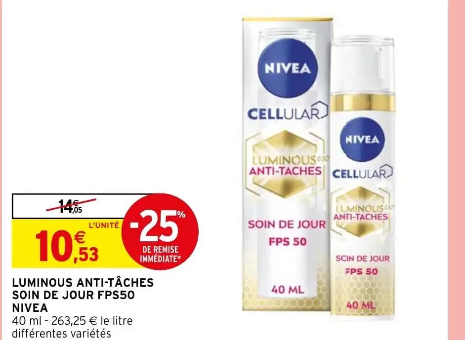 LUMINOUS ANTI-TÂCHES SOIN DE JOUR FPS50 NIVEA