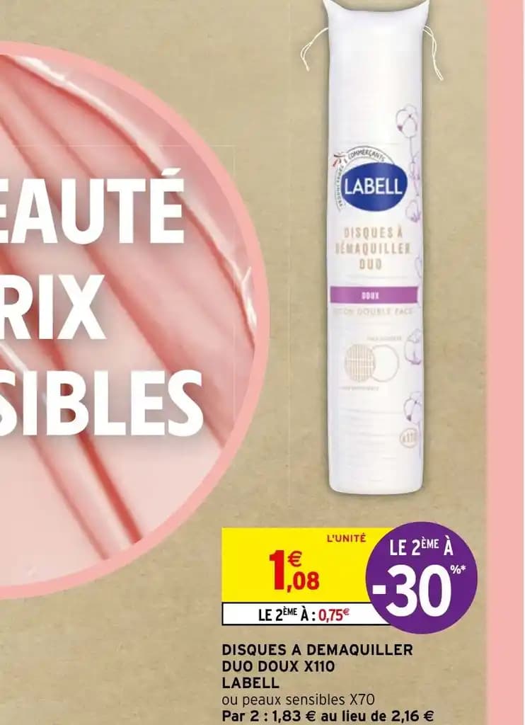 DISQUES A DEMAQUILLER DUO DOUX X110 LABELL