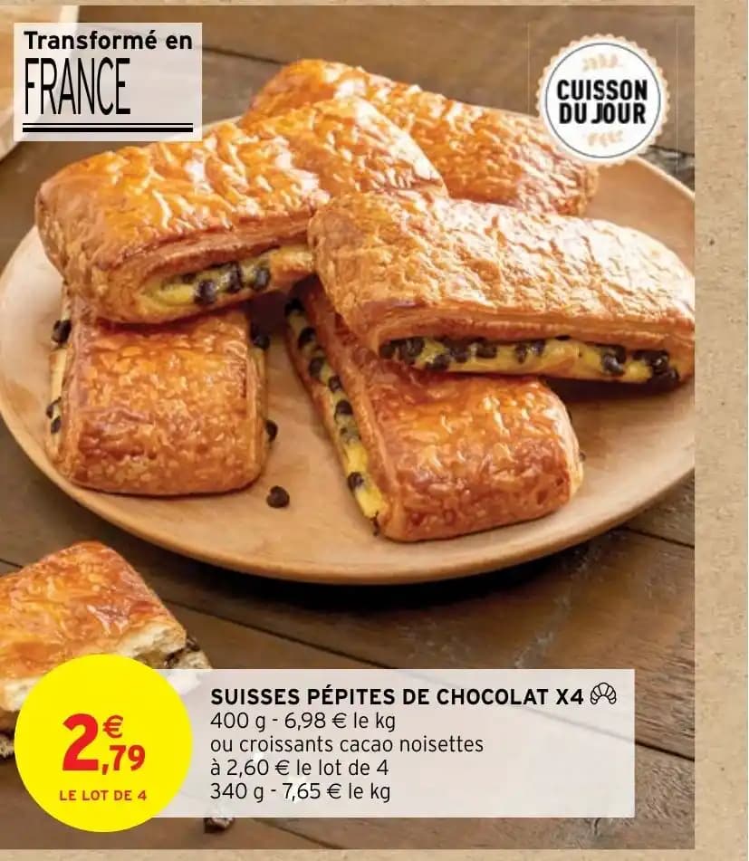 SUISSES PÉPITES DE CHOCOLAT X4