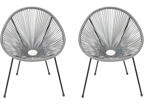 Lot de 2 fauteuils de jardin Ania - Gris