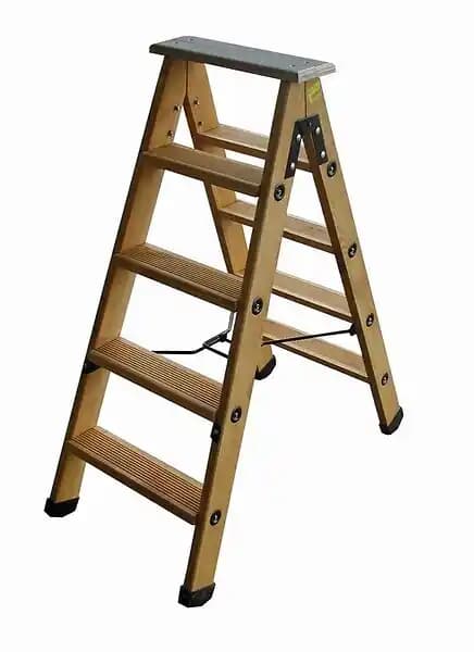 Escabeau Double Plans Compas Rigide 5 Marche + Tablette