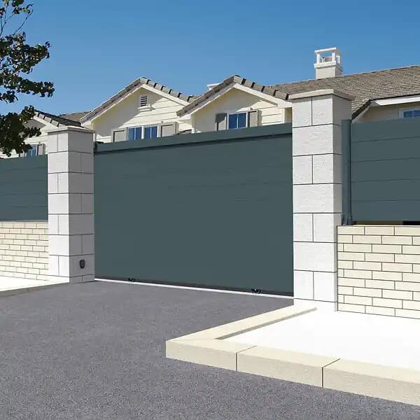 Portail coulissant plein (Gris Anthracite - L 3500 x H 1542 mm)