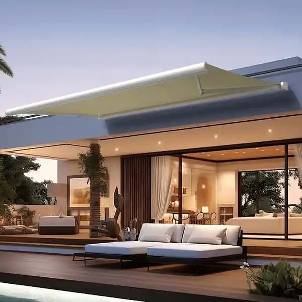 Store banne coffre CINABRE 3,00x2,00 M (Manuelle - Blanc - écru)