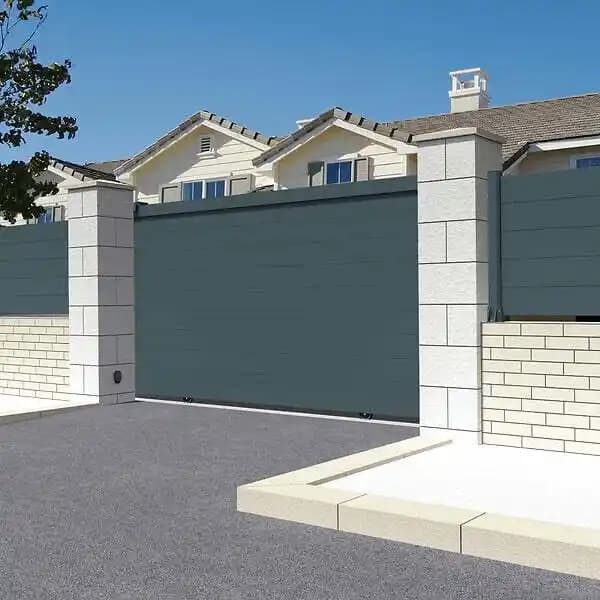 Portail coulissant plein (Gris Anthracite - L 3500 x H 1843 mm)