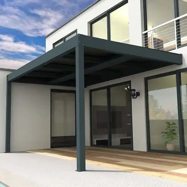 Pergola solaire photovoltaïque Heliolite 4,634x3,543 M - Gris 3200W Chemin de câbles inclus