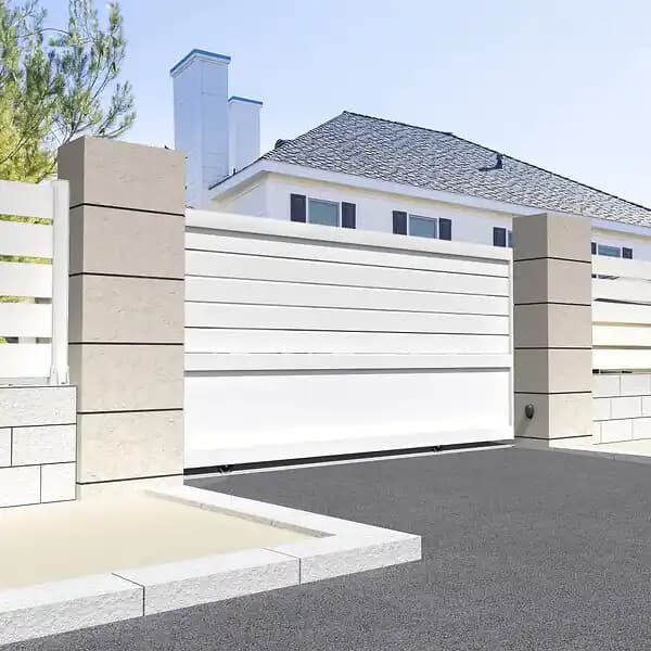 Portail coulissant mixte (Blanc - L 3500 x H 1750 mm)