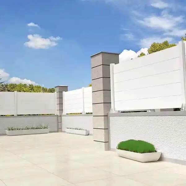 Clôture ranch panneau plein (Blanc - L 1911 x H 1115 mm - 7 lames)