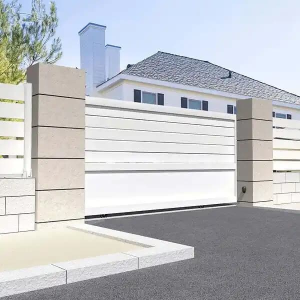 Portail coulissant mixte (Blanc - L 4000 x H 1906 mm)