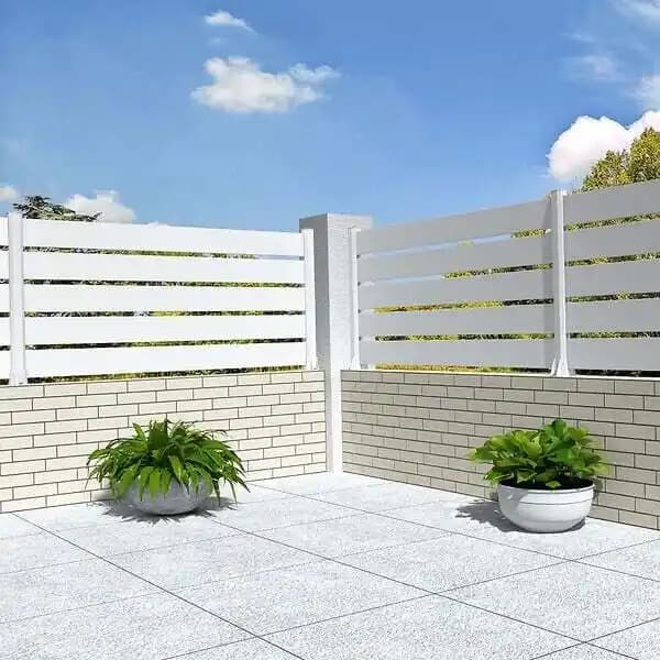 Clôture ranch panneau ajouré (Blanc - L 1911 x H 1090 mm - 6 lames)