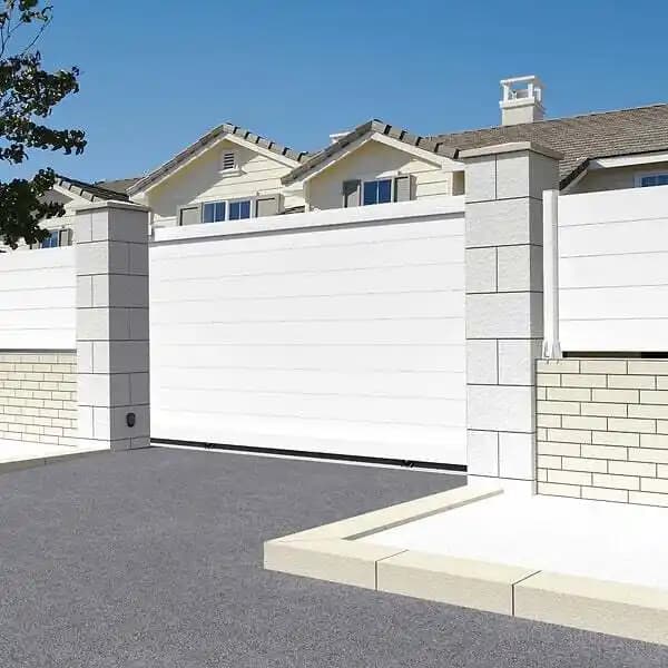 Portail coulissant plein (Blanc - L 3500 x H 1692 mm)