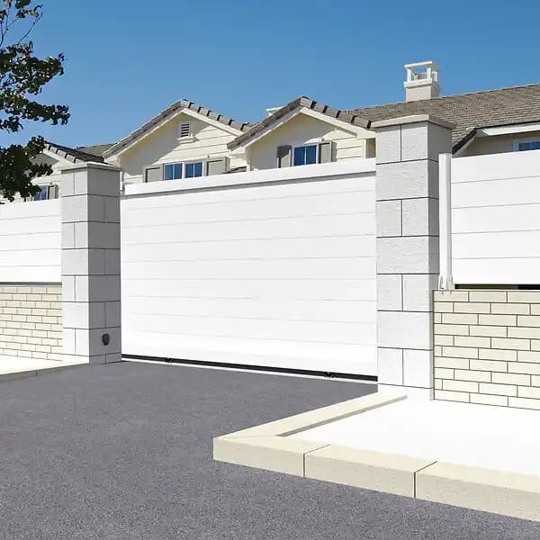 Portail coulissant plein (Blanc - L 3500 x H 1843 mm)