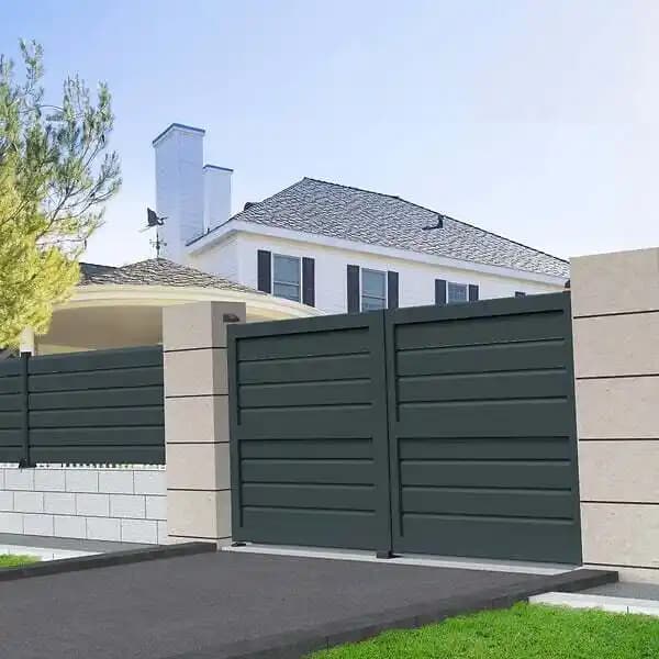 Portail battant brise-vue (Gris Anthracite - L 3000 x H 1580 mm)