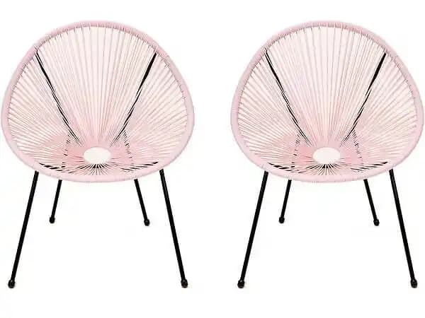 Lot de 2 fauteuils de jardin Ania - Rose