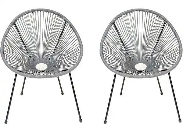 Lot de 2 fauteuils de jardin Ania - Gris