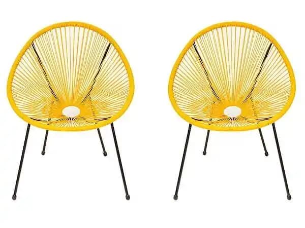Lot de 2 fauteuils de jardin Ania - Jaune