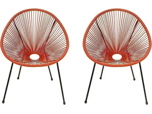 Lot de 2 fauteuils de jardin Ania - Rouge