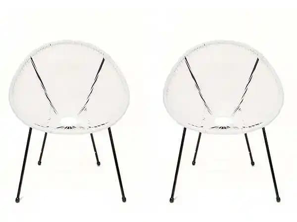 Lot de 2 fauteuils de jardin Ania - Blanc