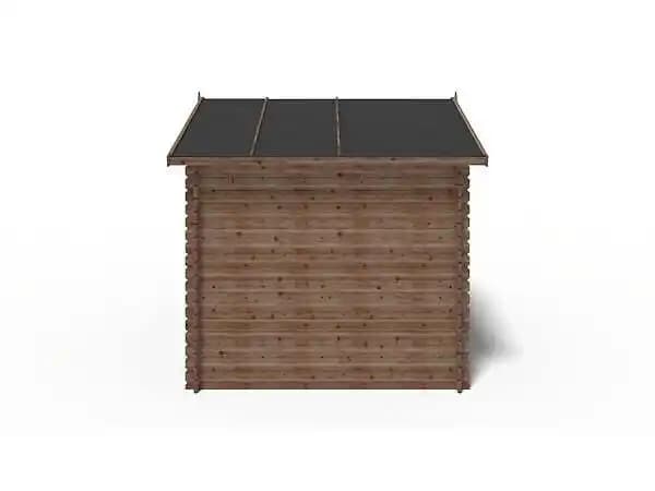 Abri de jardin en bois - 7,50m2 - 2,50x3m - Traité - Ep. 28mm - Couleur: marron