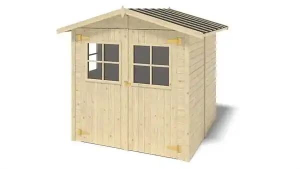 Abri de jardin en bois 4,18 m2 - 2,07x1,96 m - Couleur: naturel