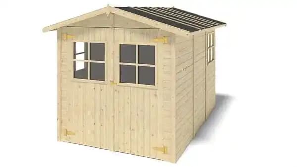 Abri de jardin en bois 6 m2 - 2,07x2,94 m - Couleur: naturel