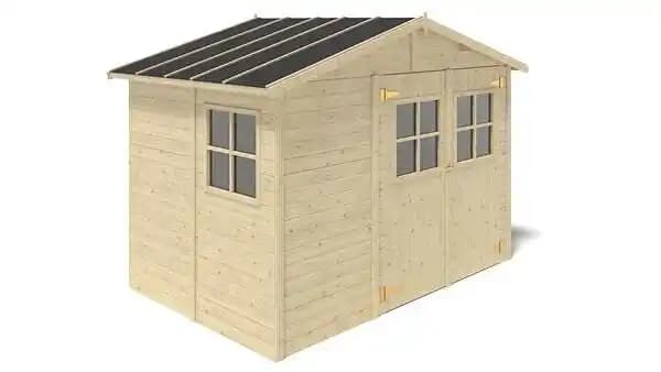 Abri de jardin en bois 6 m2 - 3,05x1,96 m - Couleur: naturel