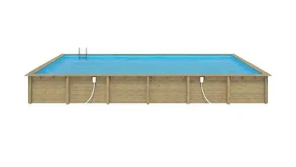 Piscine de jardin en bois - 12,20x6,20 x H.1,44m - avec filtration