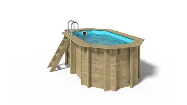 Piscine de jardin en bois - 3,49x2,16 x H.1,18m - avec filtration