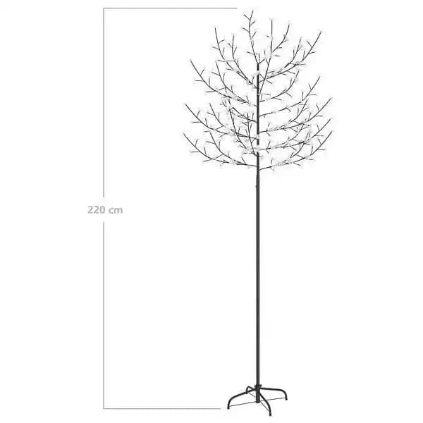 vidaXL Sapin de Noël 220 LED blanc froid Cerisier en fleurs 220 cm