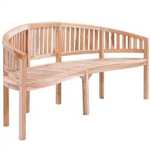 vidaXL Banc de jardin en forme de banane 200 cm Bois de teck solide
