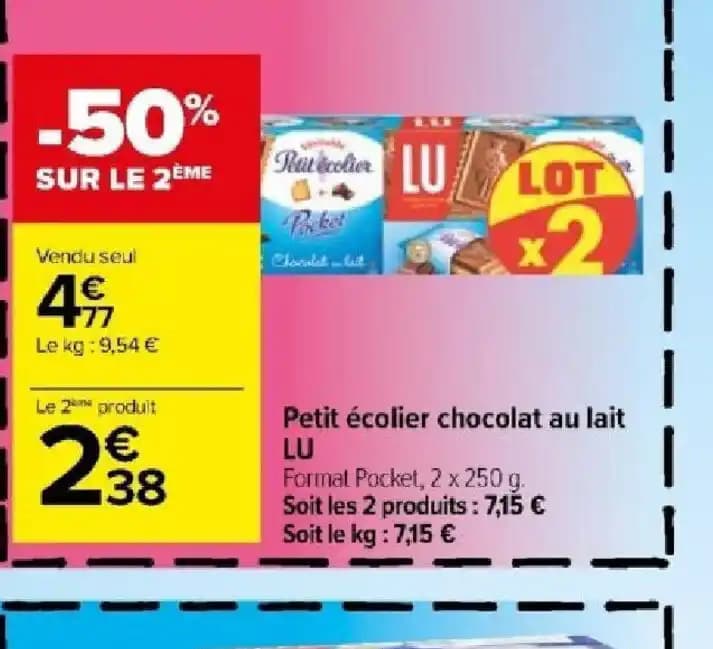 Petit écolier chocolat au lait LU