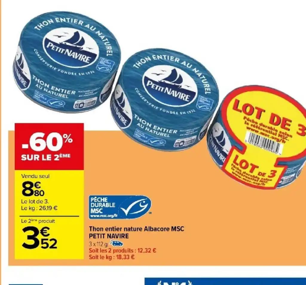 Thon entier nature Albacore MSC