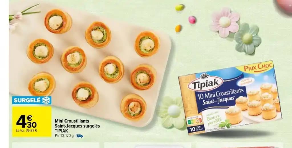 Mini Croustillants Saint-Jacques surgelés TIPIAK