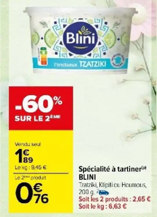 Spécialité à tartiner(P BLINI