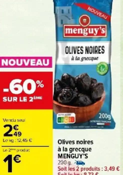 Olives noires à la grecque MENGUY'S
