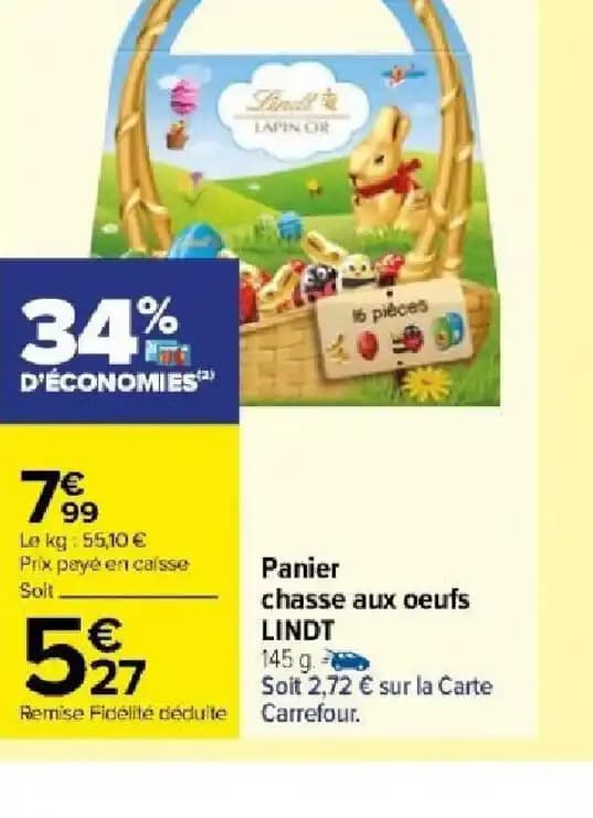 Panier chasse aux oeufs LINDT