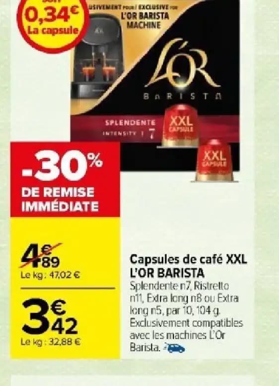 Capsules de café XXL L'OR BARISTA