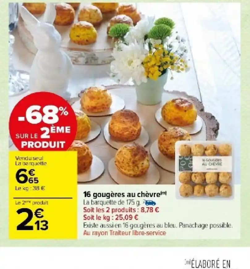 16 gougères au chèvrem