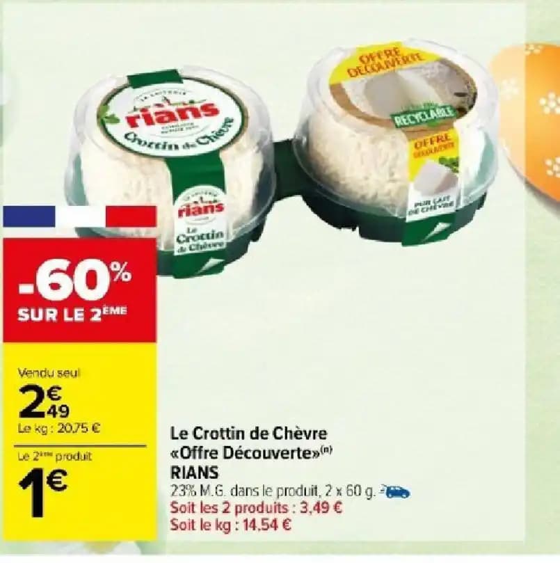 Le Crottin de Chèvre Offre Découverte