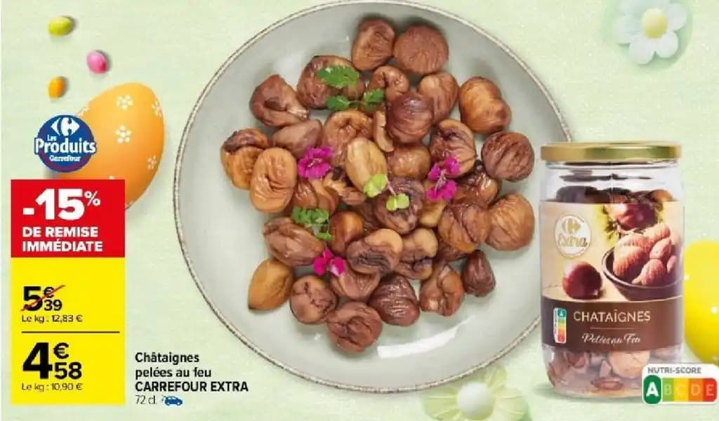 Châtaignes pelées au feu CARREFOUR EXTRA