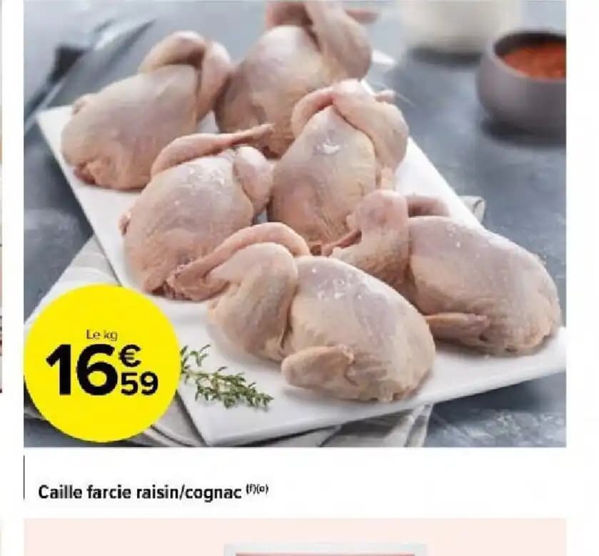 Caille farcie raisin/cognac X