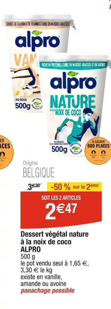ALPRO Dessert végétal nature à la noix de coco
