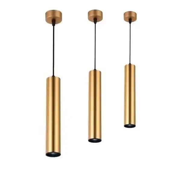 Luminaire Suspendu GU10 IP20 30cm Doré (Pack de 3) - SILAMP