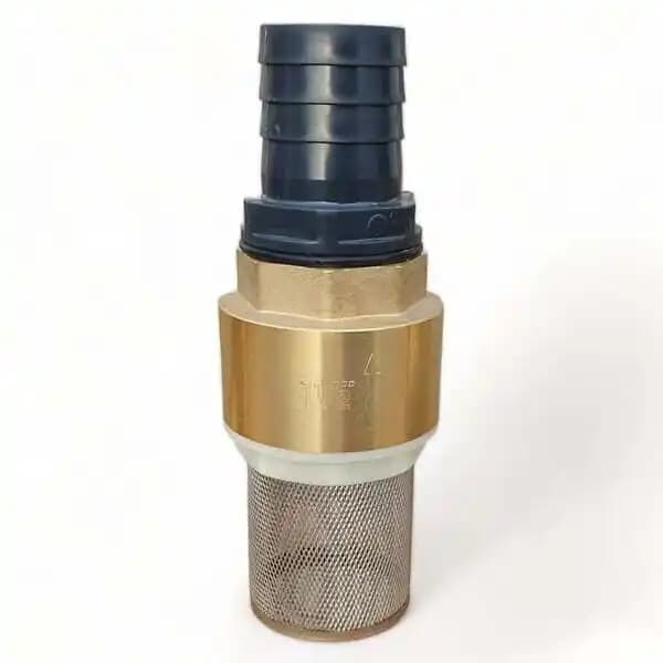 Clapet anti retour en laiton avec crépine et manchette, pour pompe - 1,5 pouces (40 mm)