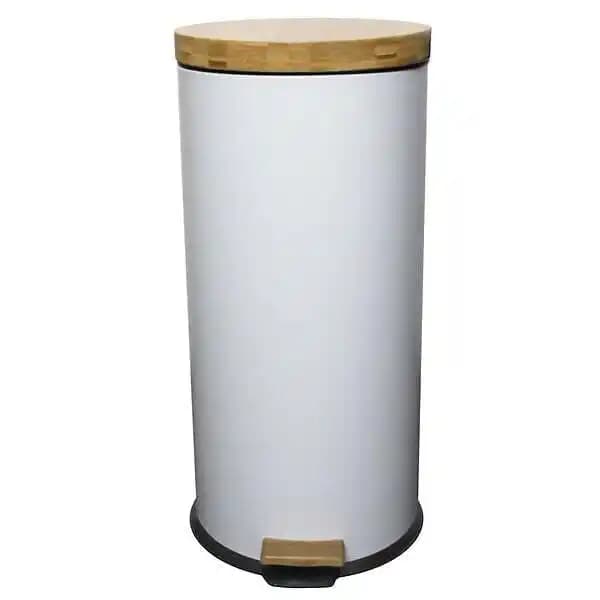 Poubelle de cuisine à pédale FOREST Blanc Acier inoxydable 30 L